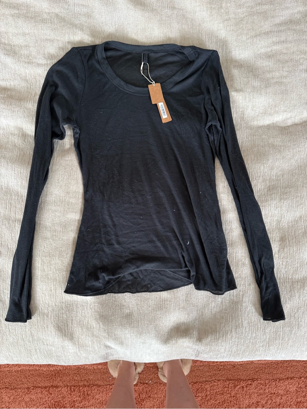SKIMS NWT Black Sheet cotton Long Sleeve- sold out online